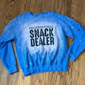 Athletic Works Blue bleached Graphic Crewneck Sweater